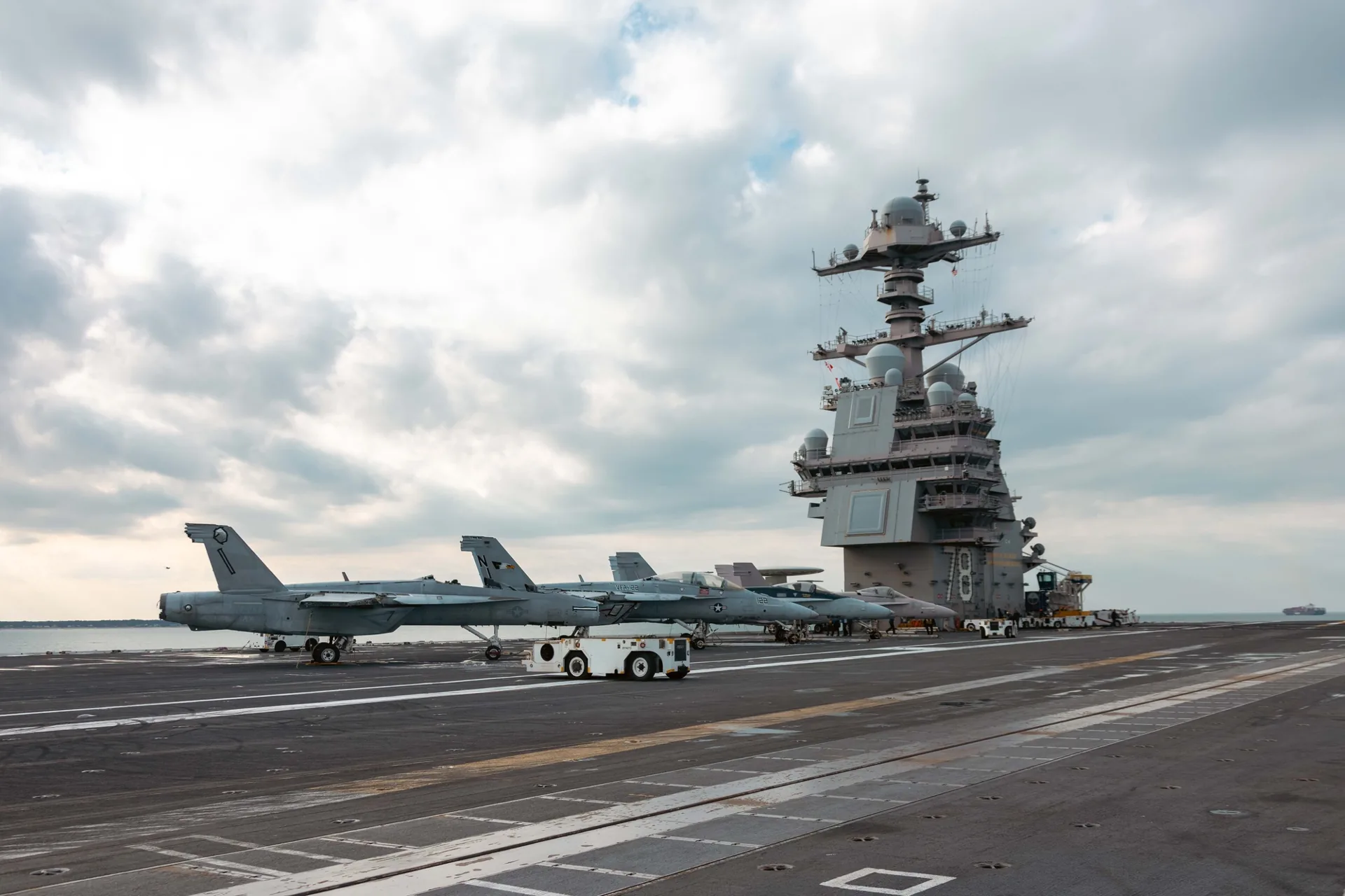 USS Gerald R. Ford flight deck, archival naval image